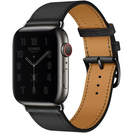 Apple Watch Hermes Series 6 GPS + Cellular 44mm Space Black Stainless Steel Case (MG3H3 + H078741CZ89)